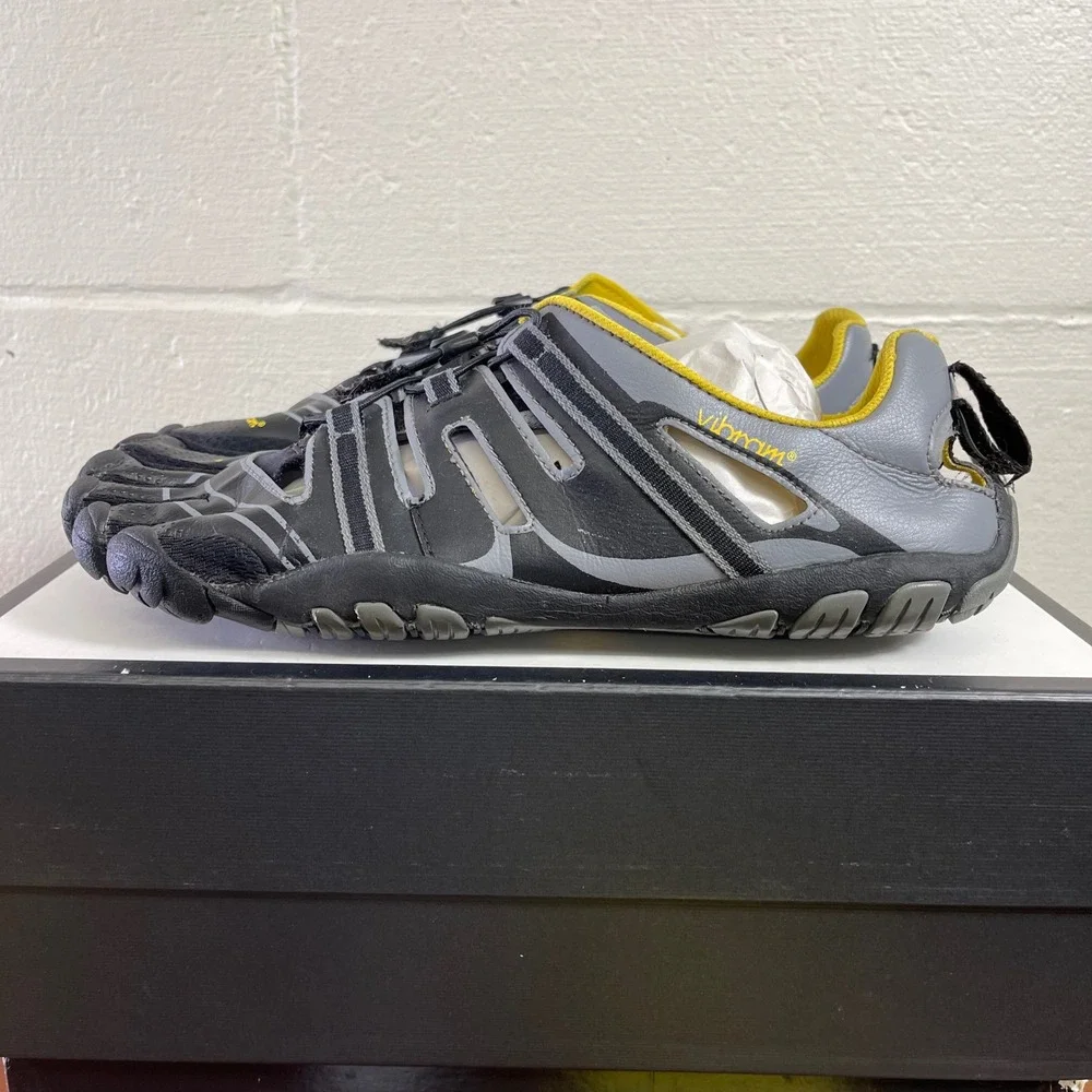 Vibram Fivefingers Treksport Sandal Gray Black Yellow Barefoot Running Mens 13 M